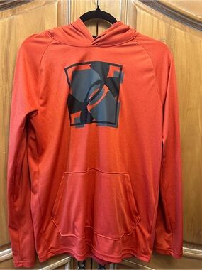 Under Armour OrangePullover Hoodie with Black Graphic
